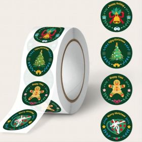 500PCS/ROLL Christmas Stickers for Envelope 3.8CM Round Merry Christmas Stickers 4 Designs Christmas Decoration Stickers