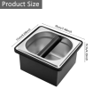 PSFC35 SUS coffee powder bucket, square coffee powder box, household coffee powder dump box, 19*17*11.2 cm coffee powder box