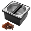 PSFC35 SUS coffee powder bucket, square coffee powder box, household coffee powder dump box, 19*17*11.2 cm coffee powder box