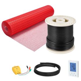 50 sqft Floor Heating Mat System, 120V Electric Radiant Heated Floor System, with Decoupling Membrane & Smart Control Thermostat & Alarm