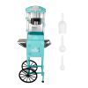 Popcorn Machine with Cart ,Wheels & 10 Oz Kettle Popcorn Maker Measuring 3 plastic spoon Home Theater Popcorn Machine-Green