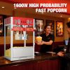 Commercial Popcorn Machine, 30 Oz Kettle, 1650 W, Movie Theater Popcorn Machine, Red Tabletop Popcorn Machine with 3-Switch Control