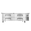 Chef Base Refrigerator, 72" W Commercial Chef Bases Worktop Refrigerators, 4-Drawer Under Counter Fridge with 12 Pans Stainless Steel