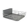 Low Profile Metal Stacking Dish Drying Rack, Charcoal Gray