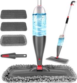 Spray Mop for Floor Cleaning with 3pcs Washable Pads - Wet Dry Microfiber Mop with 800 ml Refillable Bottle for Kitchen Wood Floor Hardwood Laminate C