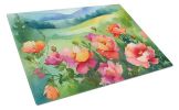NEW Iowa Wild Prairie Roses in Watercolor Glass Cutting Board Decorative Tempered Glass Kitchen Cutting and Serving Board Large Size Chopping Board