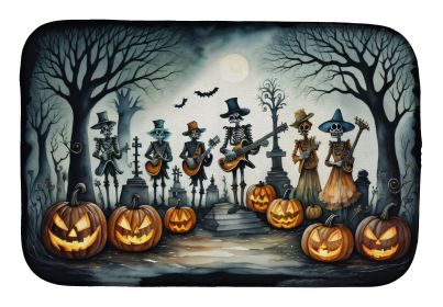 Mariachi Skeleton Band Spooky Halloween Dish Drying Mat Absorbent Dish Drying Mat Pad for Kitchen Counter Dish Drainer Mat for Countertop, 14 x 2
