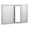 BBQ Access Door, 36W x 24H Inch Double Outdoor Kitchen Door, Stainless Steel Flush Mount Door, Wall Vertical Door with Recessed Handles