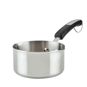 Brilliance 1 Quart Saucepan with Pour Spout, Induction Compatible, Metal Utensil and Dishwasher Safe, Stainless Steel