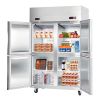 Commercial Refrigerator and Freezer Combo 48"W, 31 Cu.Ft Stainless Steel Upright Freezer/Refrigerator with 4 Doors, Auto-Defrost, 6 Adjustable Shelves