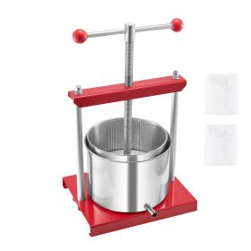 1.6 Gal/6L Fruit Wine Press, 2 Stainless Steel Barrels, Manual Juice Maker