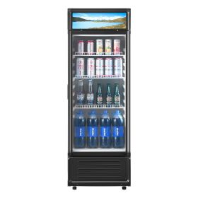 Commercial Merchandiser Refrigerator, 6.9 CU.FT Glass Door Display Refrigerator, Beverage Refrigerator Cooler Merchandiser with Adjustable Shelves