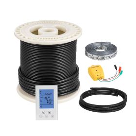 50 sqft Underfloor Heating Cable Kit, 120V Electric Radiant Heated Floor System, with Smart Control Thermostat & Alarm, Easy Installation for Tile