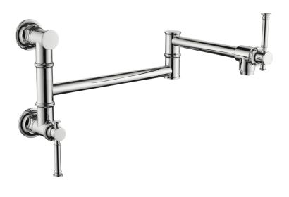 Wall Mount Pot Filler Faucet, Modern Brass Pot Filler Two-Attachment Wall Mount Folding Kitchen Pot Filler Swing Arm