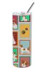 Lots of Red and White Jack Russell Terrier Stainless Steel Skinny Tumbler Vacuum Double Walled Reusable Insulated Tumbler Travel Cup for Coffee Cockta