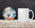 American Eskimo Luau Large Sandstone Coasters Pack of 4 Absorbent Round Coasters Decor Gifts for Men or Women, 4 in, Multicolor