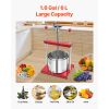 1.6 Gal/6L Fruit Wine Press, 2 Stainless Steel Barrels, Manual Juice Maker