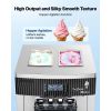 Commercial Ice Cream Machine, 20-28L/H Yield, 2200W 3-Flavor Freestanding Soft Serve Ice Cream Maker with 2 x 6L Hoppers & Hopper Agitation