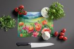NEW Iowa Wild Prairie Roses in Watercolor Glass Cutting Board Decorative Tempered Glass Kitchen Cutting and Serving Board Large Size Chopping Board