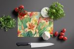 NEW Utah Sego Lilies in Watercolor Glass Cutting Board Decorative Tempered Glass Kitchen Cutting and Serving Board Large Size Chopping Board