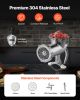 Manual Meat Grinder, 304 Stainless Steel Hand Meat Grinder with Steel Table Clamp, Meat Mincer Sausage Maker & 2 Cutting Plates, Cookie Attachment