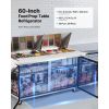 60"W Commercial Refrigerator, 15.4 Cu. Ft Sandwich Prep Refrigerated Table, Mega Top Food Prep Fridge with 24 Pans and Cutting Board
