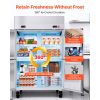 Commercial Refrigerator and Freezer Combo 48"W, 31 Cu.Ft Stainless Steel Upright Freezer/Refrigerator with 4 Doors, Auto-Defrost, 6 Adjustable Shelves
