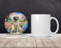 Anatolian Shepherd Spring Garden Large Sandstone Coasters Pack of 4 Absorbent Round Coasters Decor Gifts for Men or Women, 4 in, Multicolor