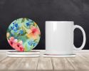 Alaska Forget-me-nots in Watercolor Large Sandstone Coasters Pack of 4 Absorbent Round Coasters Decor Gifts for Men or Women, 4 in, Multicolor