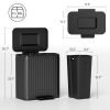 Trash Can with Lid, 2 x 5.3Gal Double Step-On Kitchen Trash Can, Removable Buckets, Black