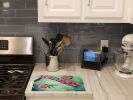 Pennsylvania Mountain Laurels in Watercolor Glass Cutting Board Decorative Tempered Glass Kitchen Cutting and Serving Board Large Size Chopping Board