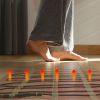 80 sqft Self-Adhesive Mesh Floor Heating Mat System, 120V Electric Radiant Heated Floor System, with Smart Control Thermostat & Alarm