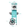 Popcorn Machine with Cart ,Wheels & 10 Oz Kettle Popcorn Maker Measuring 3 plastic spoon Home Theater Popcorn Machine-Green