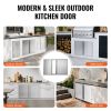 BBQ Access Door, 36W x 24H Inch Double Outdoor Kitchen Door, Stainless Steel Flush Mount Door, Wall Vertical Door with Recessed Handles