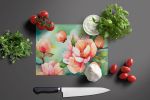 Delaware Peach Blossom in Watercolor Glass Cutting Board Decorative Tempered Glass Kitchen Cutting and Serving Board Large Size Chopping Board