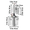 70L 18.5Gal Water Alcohol Distiller 304 Stainless Steel Alcohol Still Wine Making Boiler Home Kit with Thermometer for Whiskey Brandy Essential