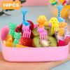10PCS Cute Fruit Fork; Reusable Mini Animal Forks; Food; Cakes; Snacks; Fruit Decorations; Suitable For Children