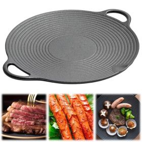 Outdoor Non-Stick Frying Pan Uncoated Teppanyaki cast iron Pot (Pot Diameter: 30cm, Color: As pic show)