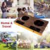 Portable Electric Double Burner 7000W, 110V Countertop Hot Plates with Smooth Heat-Resistant Glass Surface (Easy to Clean), 4 Preset Cooking Modes
