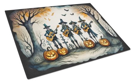NEW Mariachi Skeleton Band Spooky Halloween Glass Cutting Board Decorative Tempered Glass Kitchen Cutting and Serving Board Large Size Chopping Board (Default: Default)