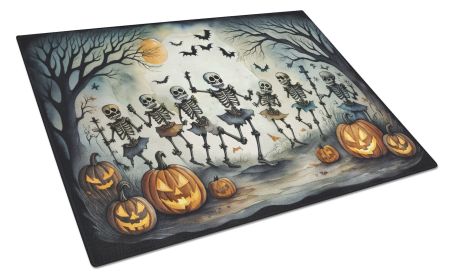 NEW Dancing Skeletons Spooky Halloween Glass Cutting Board Decorative Tempered Glass Kitchen Cutting and Serving Board Large Size Chopping Board (Default: Default)