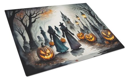 NEW Vampires Spooky Halloween Glass Cutting Board Decorative Tempered Glass Kitchen Cutting and Serving Board Large Size Chopping Board (Default: Default)