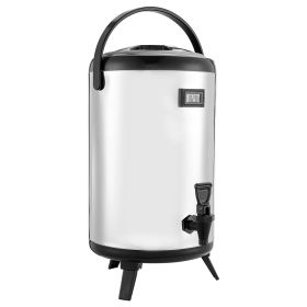 Insulated Beverage Dispenser, 3.2 Gal/12L Stainless Steel Thermal Drink Server with Spigot & Temp Display, Suitable for Hot and Cold Drinks (Default: Default)