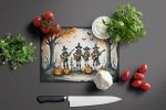 NEW Mariachi Skeleton Band Spooky Halloween Glass Cutting Board Decorative Tempered Glass Kitchen Cutting and Serving Board Large Size Chopping Board