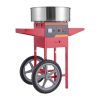 Electric Cotton Candy Machine with Cart, 1000W Commercial Candy Floss Maker with Stainless Steel Bowl, Sugar Scoop and Drawer, Perfect for Home