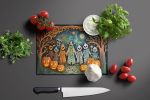 NEW Papel Picado Skeletons Spooky Halloween Glass Cutting Board Decorative Tempered Glass Kitchen Cutting and Serving Board Large Size Chopping Board