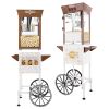 12oz Commercial Popcorn Machine with Cart, 3 Control Buttons Electric Popcorn Maker, Comes with 3 Candy Storage Boxes & 3 Plastic Spoons